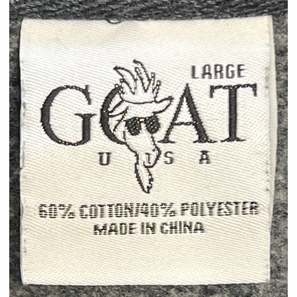 Goat USA New York Hoodie Mens Blue‎ Sweatshirt Pullover Embroidered Drawstring L - Picture 9 of 12